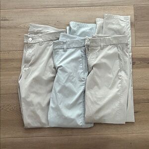 Men’s Lululemon Commission Slim Pant 32 length 28 waist. Raw Linen/Rhino Gray.